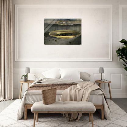 LANDSCAPE WITH TELEPHONES ON A PLATE - Salvador Dali Acrylic Print - 70x100 cm / 28x40″ inches