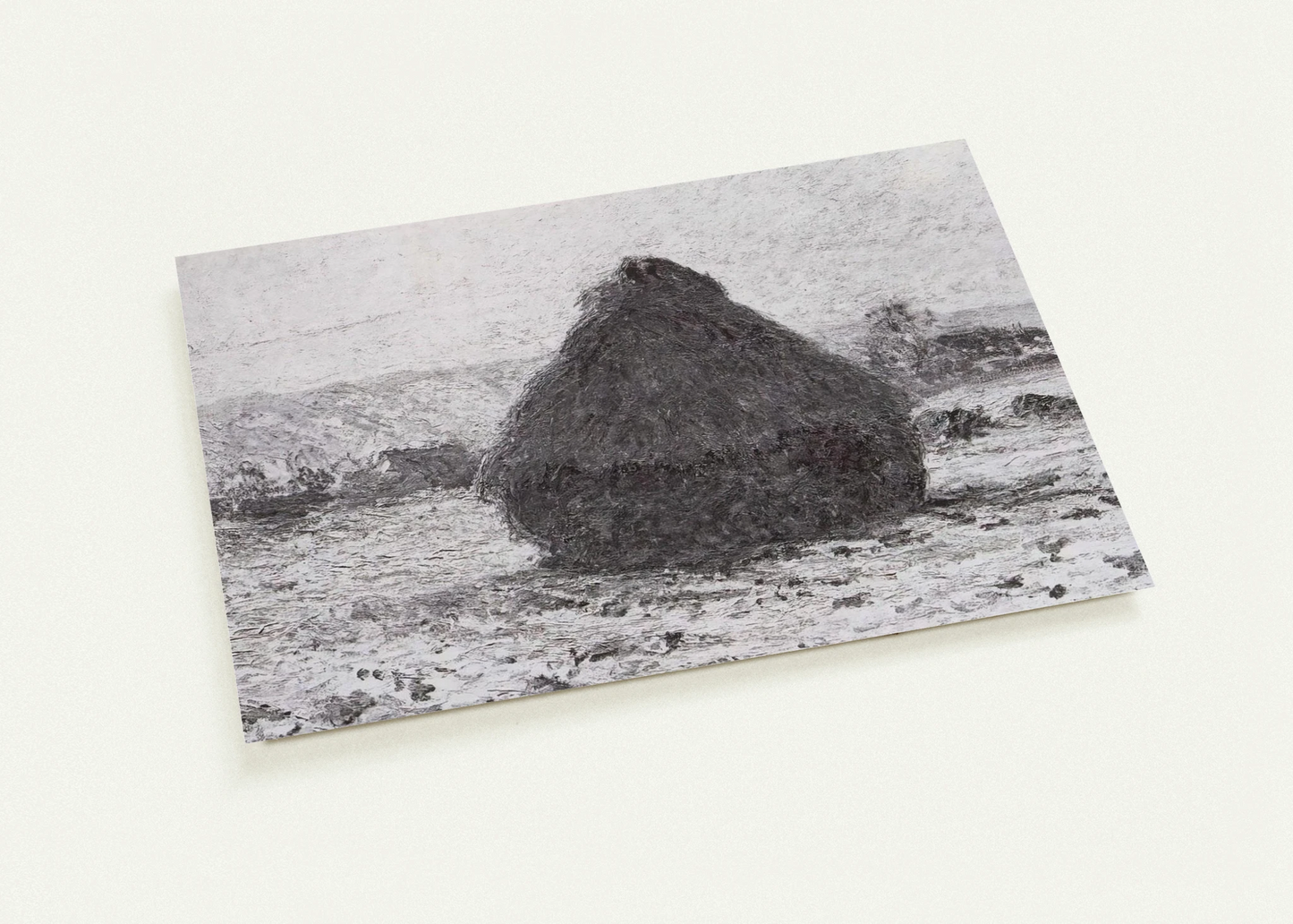 Grainstack in the Sunlight, Snow Effect By claude monet Pack of 10 Post Cards | claude monet Post Cards | A6 (10.5 x 14.8 cm) - 4.1 x 5.8 inches