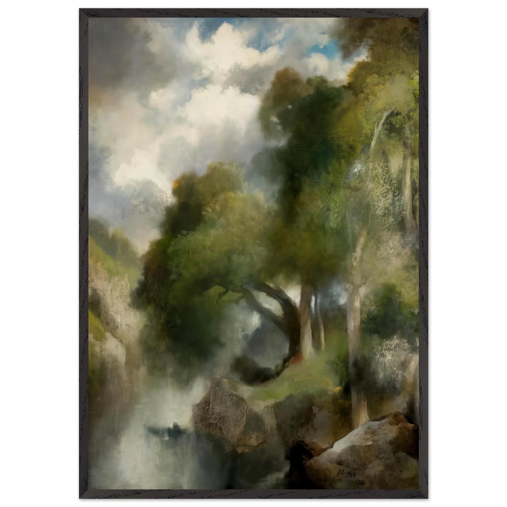 California landscape N2 - Thomas Moran 70x100 cm / 28x40 inches Framed Art Print – Black Wooden Frame