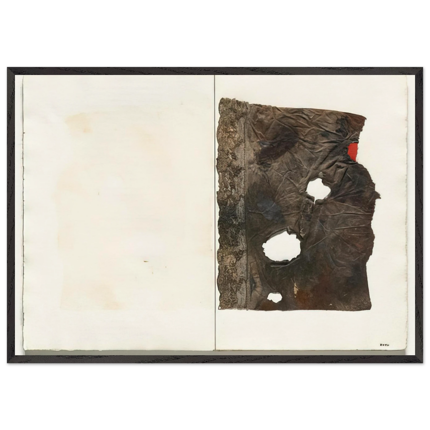Plate from 17 variazioni su temi proposti per una pura ideologia fonetica - 1955 - Alberto Burri 70x100 cm / 28x40 inches Framed Art Print – Black Wooden Frame
