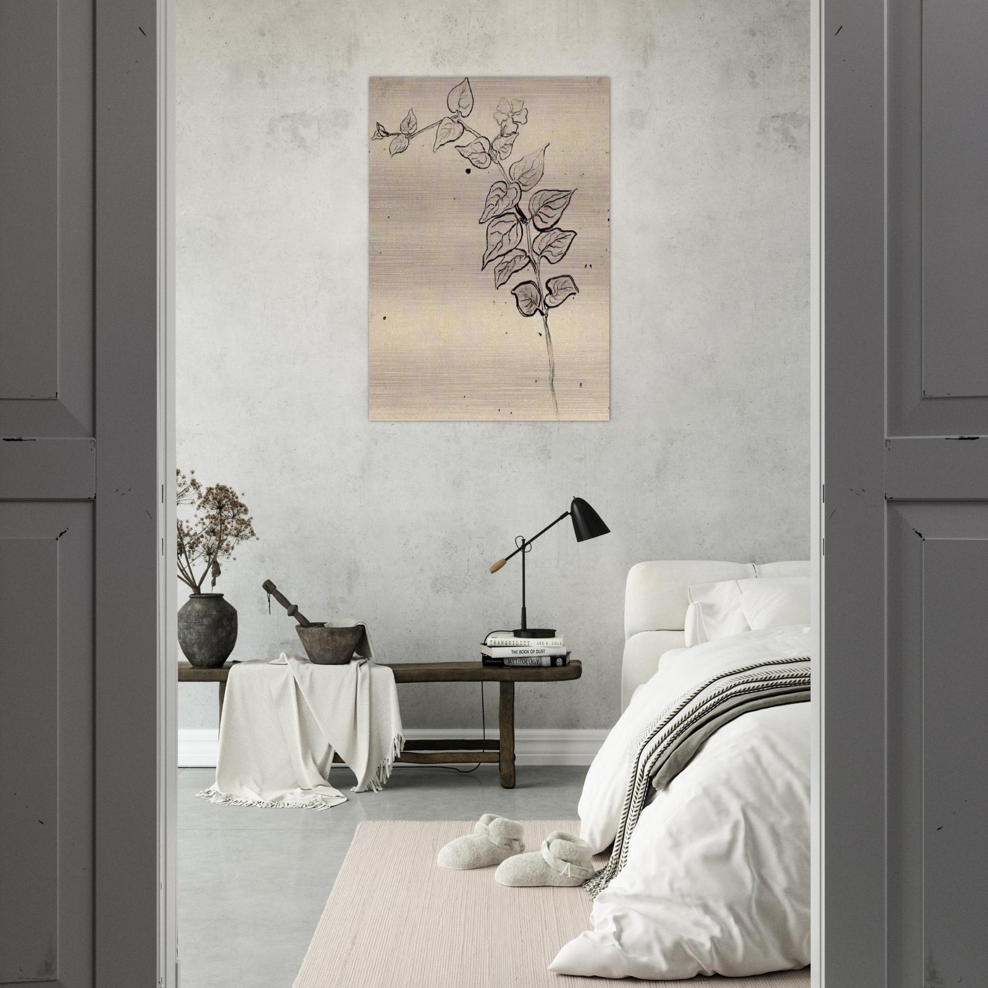 Branch with Leaves - Vincent van Gogh Brushed Aluminum Print - 70x100 cm / 28x40 inches | Vincent van Gogh Aluminum Print | Vincent van Gogh Prints