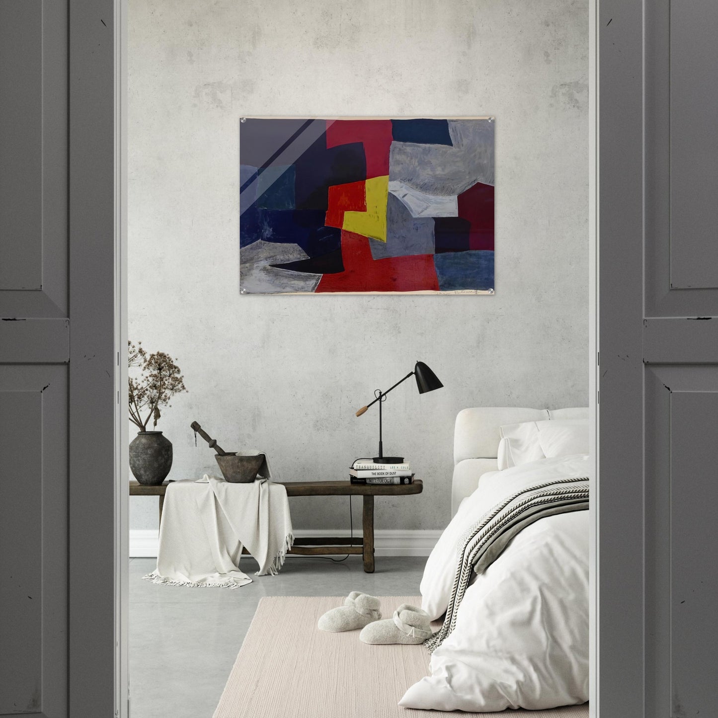 Composition grise, rouge et jaune - 1960 - Serge Poliakoff Acrylic Print - 70x100 cm / 28x40″ inches
