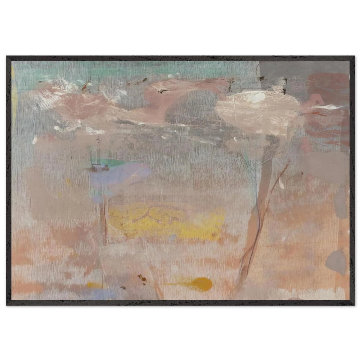 Helen Frankenthaler - Monotype I - 1981 Wall art - 60x80 cm / 24x32 inches - Premium Wooden Framed Poster With Fine Art Paper-canvas - Black frame