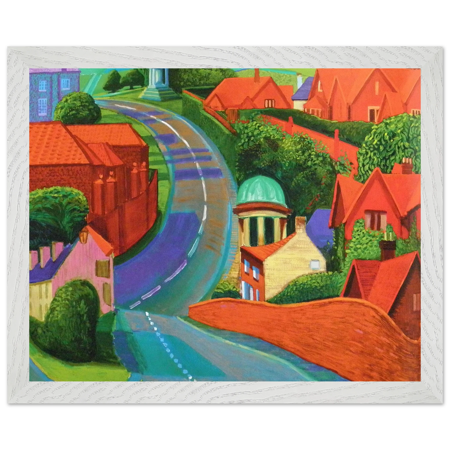 David Hockney - The Road to York Through Sledmere - A2 (42 x 59.4  cm) - Premium Wooden Framed Poster With Fine Art Paper-canvas - Wood frame