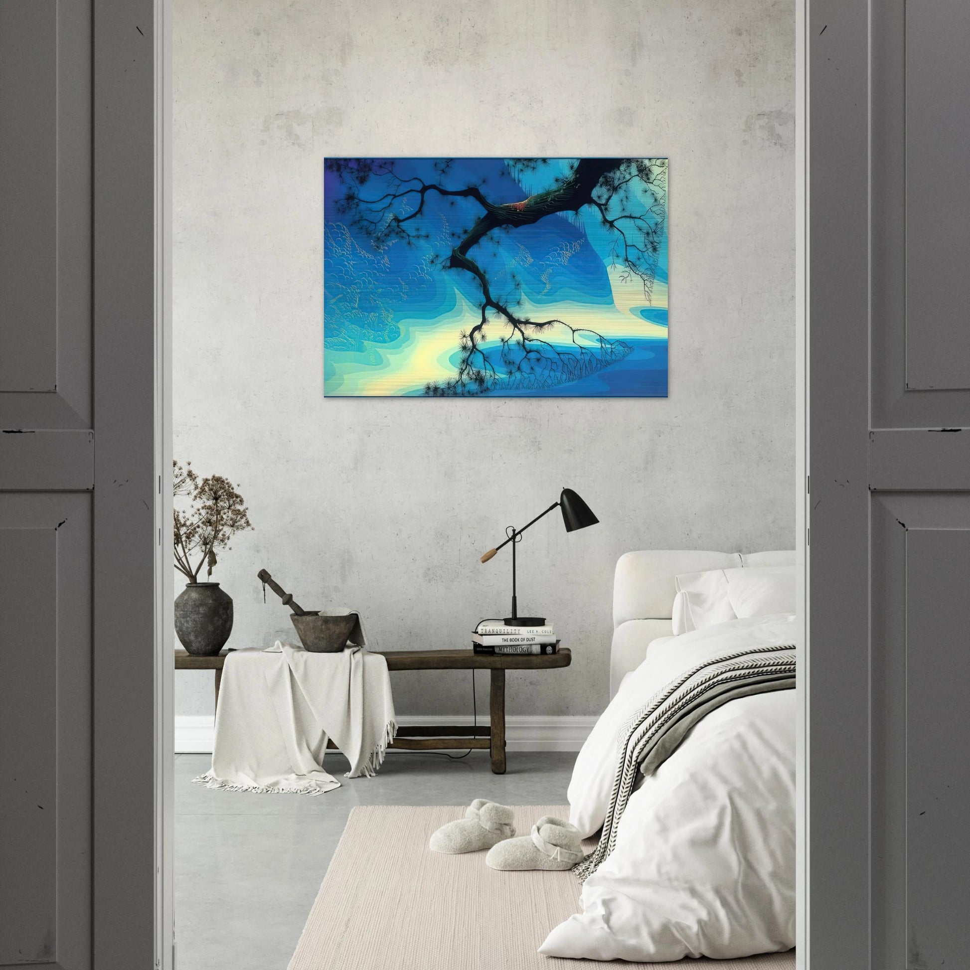 Ocean Mist - Eyvind Earle Brushed Aluminum Print - 70x100 cm / 28x40 inches | Eyvind Earle Aluminum Print | Eyvind Earle Prints