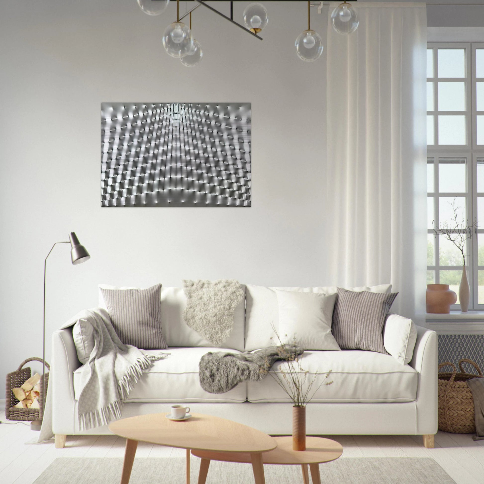 Superficie Argento - 1973 - Enrico Castellani Brushed Aluminum Print - 70x100 cm / 28x40 inches | Enrico Castellani Aluminum Print | Enrico Castellani Prints