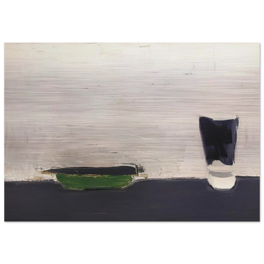 Nature morte au verre - 1954 - Nicolas de Stael Brushed Aluminum Print - 70x100 cm / 28x40 inches | Nicolas de Stael Aluminum Print | Nicolas de Stael Prints