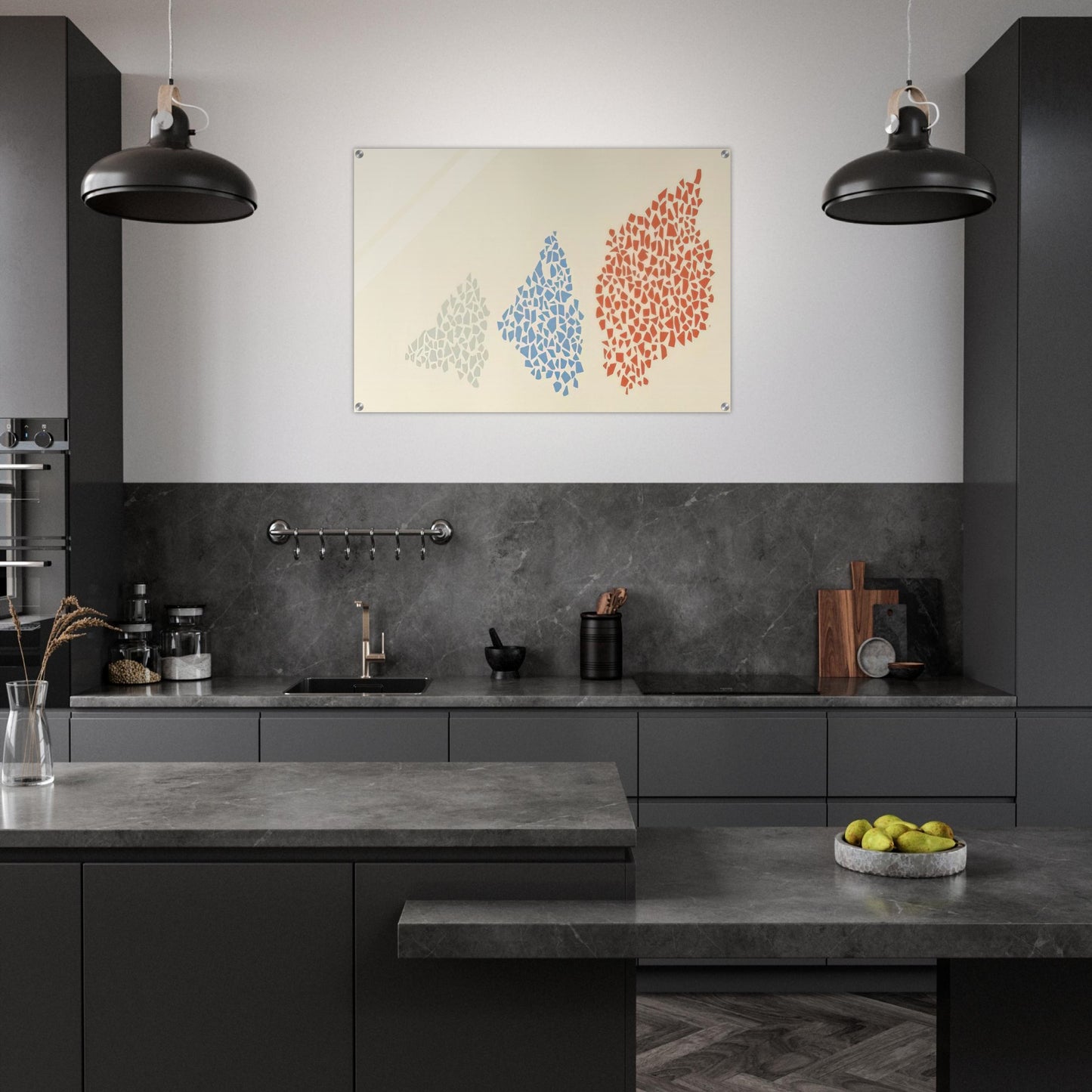 Red, Blue and Grey - Post-Painterly Abstraction - Robert Goodnough Acrylic Print - 70x100 cm / 28x40″ inches