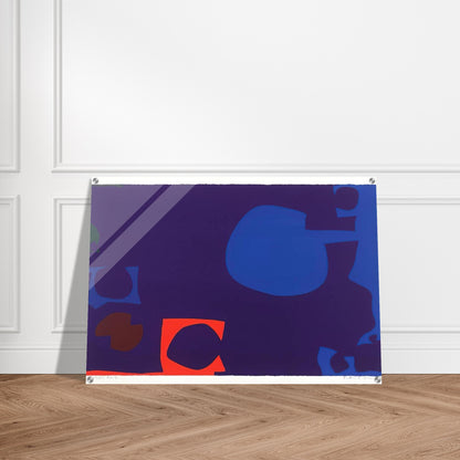 Blue and Deep Violet with Orange, Brown and Green - 1970 - Patrick Heron Acrylic Print - 70x100 cm / 28x40″ inches | Patrick Heron Wall Art | Patrick Heron Prints