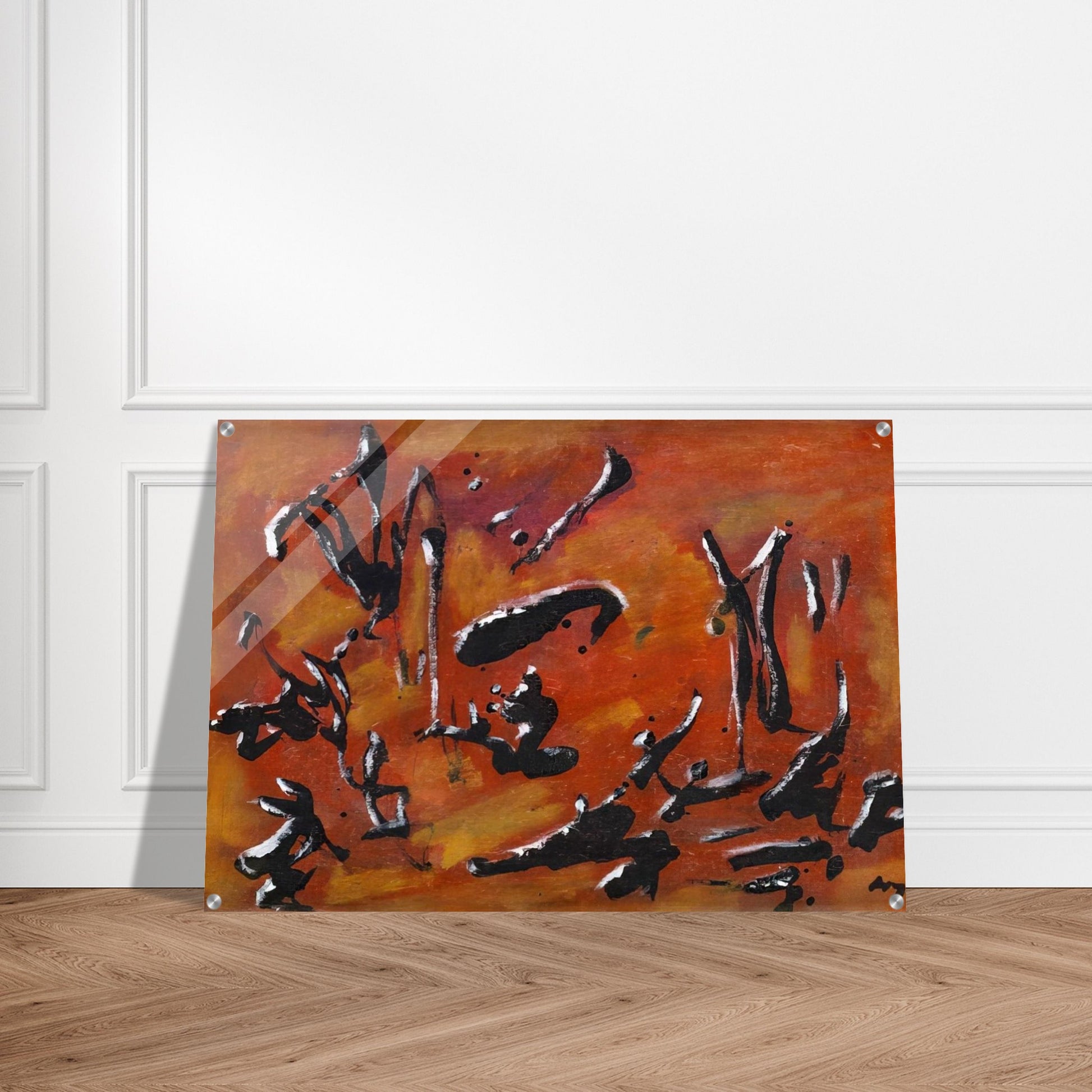Red Abstract Composition - Art Informel, Surrealism - Henri Michaux Acrylic Print - 70x100 cm / 28x40″ inches | Henri Michaux Wall Art | Henri Michaux Prints