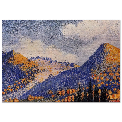 Landscape, the Little Maresque Mountains - Henri-Edmond Cross Brushed Aluminum Print - 70x100 cm / 28x40 inches | Henri-Edmond Cross Aluminum Print | Henri-Edmond Cross Prints