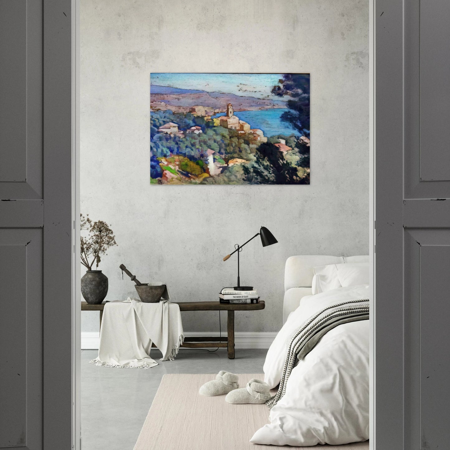 MORTULA AT GRIMALDI - Theo van Rysselberghe Brushed Aluminum Print - 70x100 cm / 28x40 inches | Theo van Rysselberghe Aluminum Print | Theo van Rysselberghe Prints