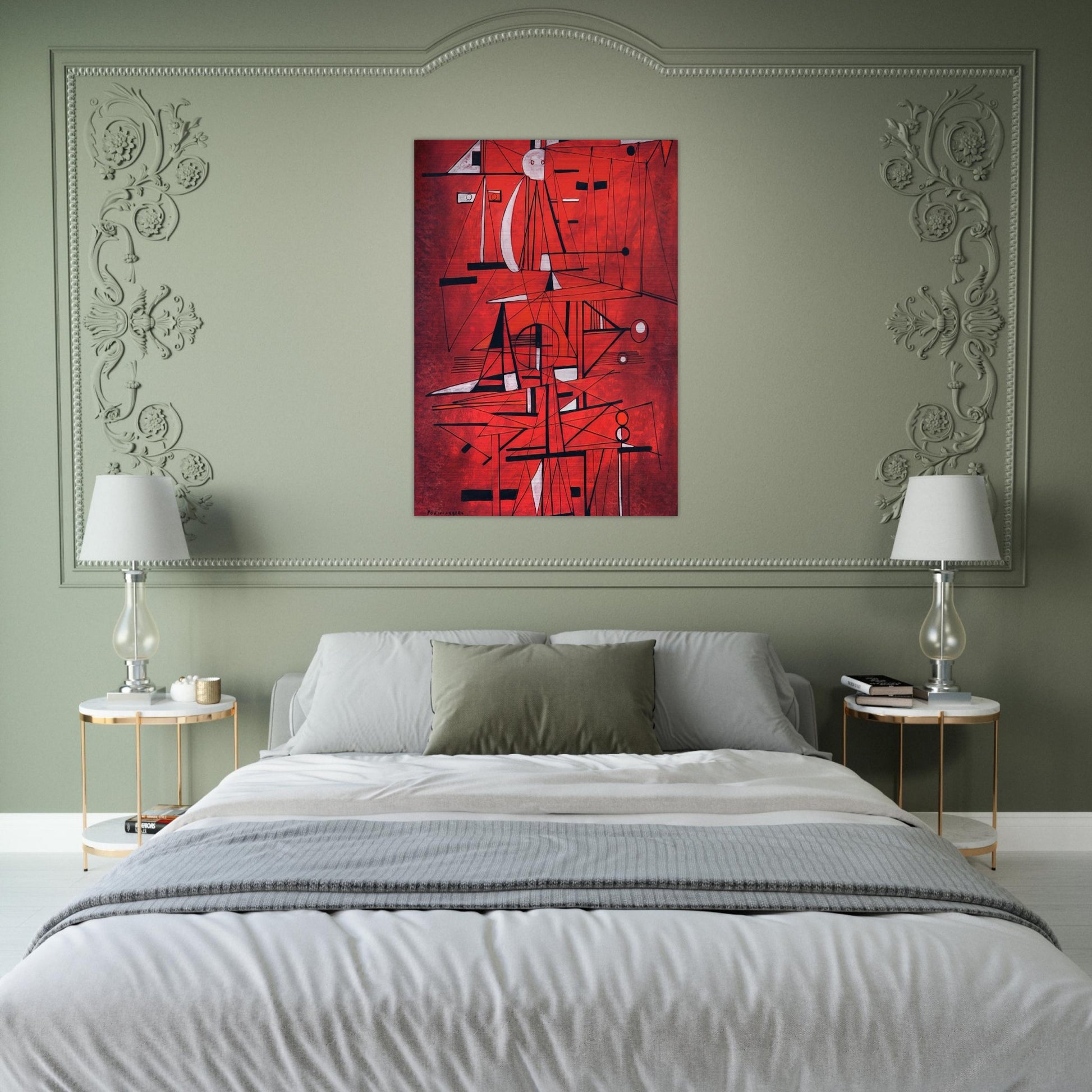 COMPOSITION 1952 - Rene Portocarrero Brushed Aluminum Print - 70x100 cm / 28x40 inches | Rene Portocarrero Aluminum Print | Rene Portocarrero Prints