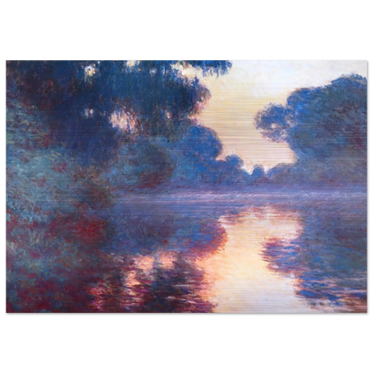 Misty Morning on the Seine in Bue - claude monet Brushed Aluminum Print - 70x100 cm / 28x40 inches | claude monet Aluminum Print | claude monet Prints