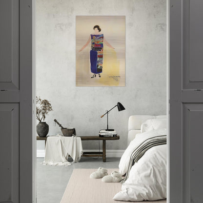 ROBE POEME OUBLIONS LES OISEAUX 1922 - Sonia Delaunay Brushed Aluminum Print - 70x100 cm / 28x40 inches | Sonia Delaunay Aluminum Print | Sonia Delaunay Prints