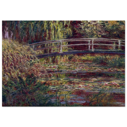 The Japanese Bridge The Water-Lily Pond, Symphony in Rose - claude monet Brushed Aluminum Print - 70x100 cm / 28x40 inches | claude monet Aluminum Print | claude monet Prints