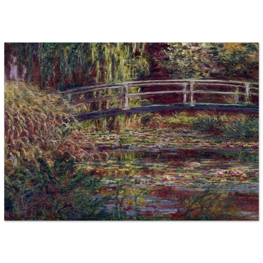 The Japanese Bridge The Water-Lily Pond, Symphony in Rose - claude monet Brushed Aluminum Print - 70x100 cm / 28x40 inches | claude monet Aluminum Print | claude monet Prints