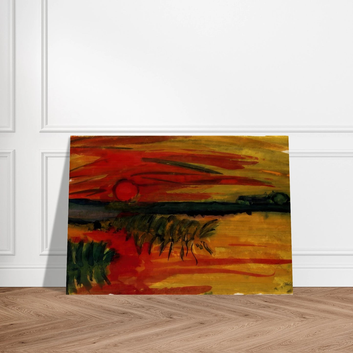 Sunset - Emil Nolde Brushed Aluminum Print - 70x100 cm / 28x40 inches | Emil Nolde Aluminum Print | Emil Nolde Prints