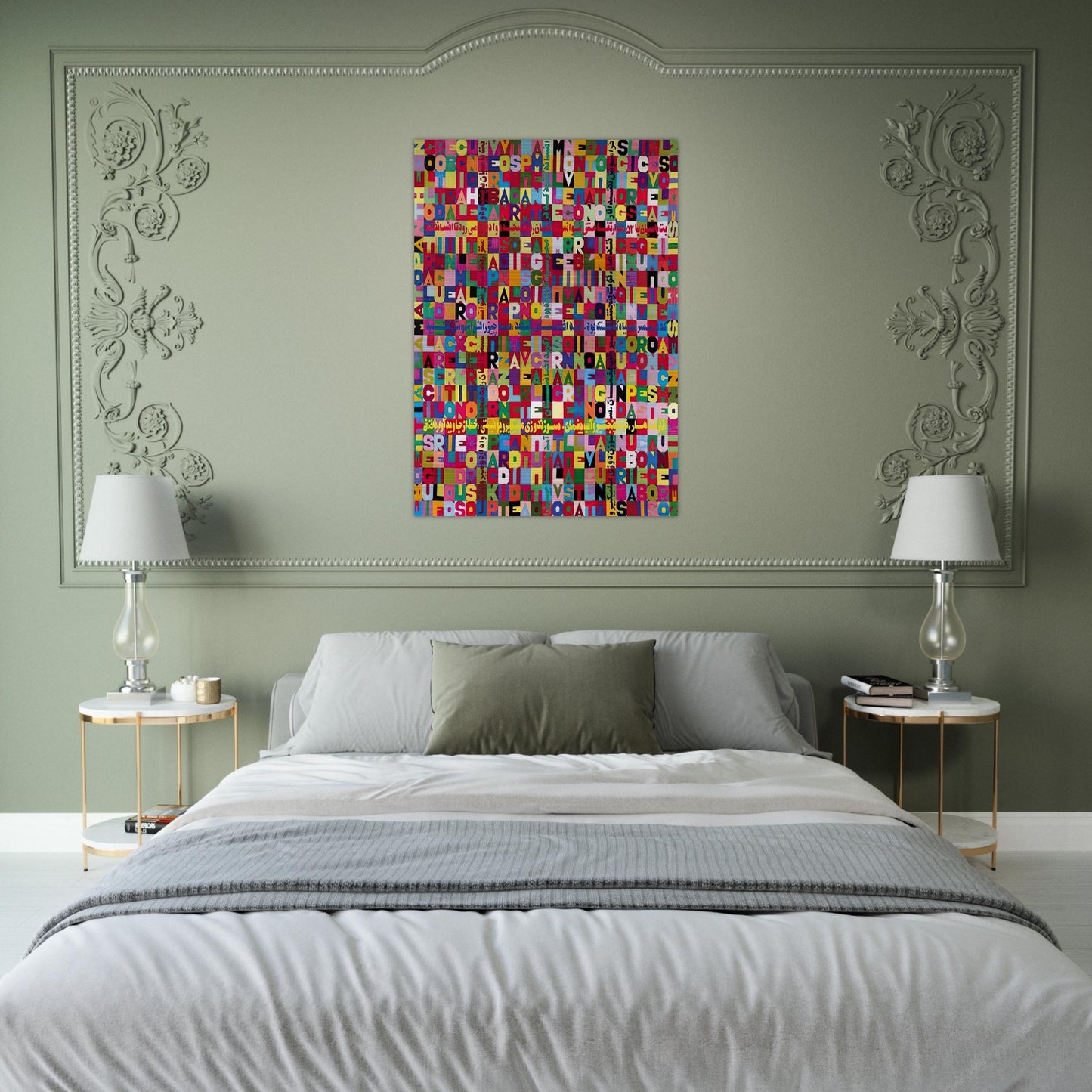 OGGI VENISETESIMO GIORNO UNDICESIMO MESE ANNO MILLENOVEIOOO ANTOTO ALIGHIERO E BOETTI ALLAMATO - Alighiero Boetti Brushed Aluminum Print - 70x100 cm / 28x40 inches | Alighiero Boetti Aluminum Print | Alighiero Boetti Prints