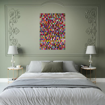 OGGI VENISETESIMO GIORNO UNDICESIMO MESE ANNO MILLENOVEIOOO ANTOTO ALIGHIERO E BOETTI ALLAMATO - Alighiero Boetti Brushed Aluminum Print - 70x100 cm / 28x40 inches | Alighiero Boetti Aluminum Print | Alighiero Boetti Prints