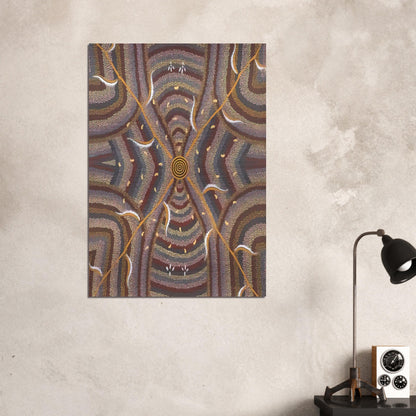 Untitled - 1987 - Clifford Possum Tjapaltjarri Brushed Aluminum Print - 70x100 cm / 28x40 inches | Clifford Possum Tjapaltjarri Aluminum Print | Clifford Possum Tjapaltjarri Prints