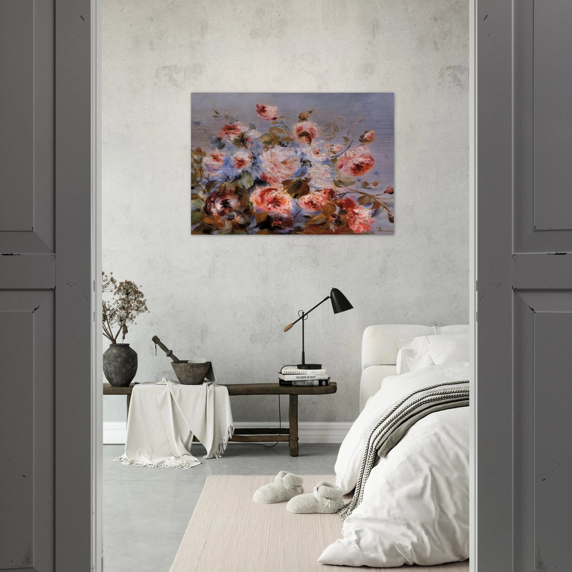 Roses from Wargemont - Pierre-Auguste Renoir Brushed Aluminum Print - 70x100 cm / 28x40 inches | Pierre-Auguste Renoir Aluminum Print | Pierre-Auguste Renoir Prints