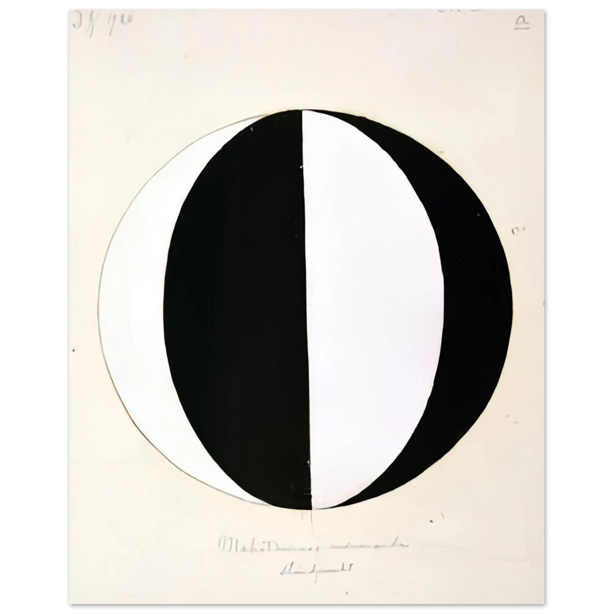 Hilma af Klint - THE MAHATMAS PRESENT STANDING POINT SERIES II NO 2A 1920 Wall art - 70x100 cm / 28x40 inches - Premium Wooden Framed Poster With Fine Art Paper-canvas - White frame