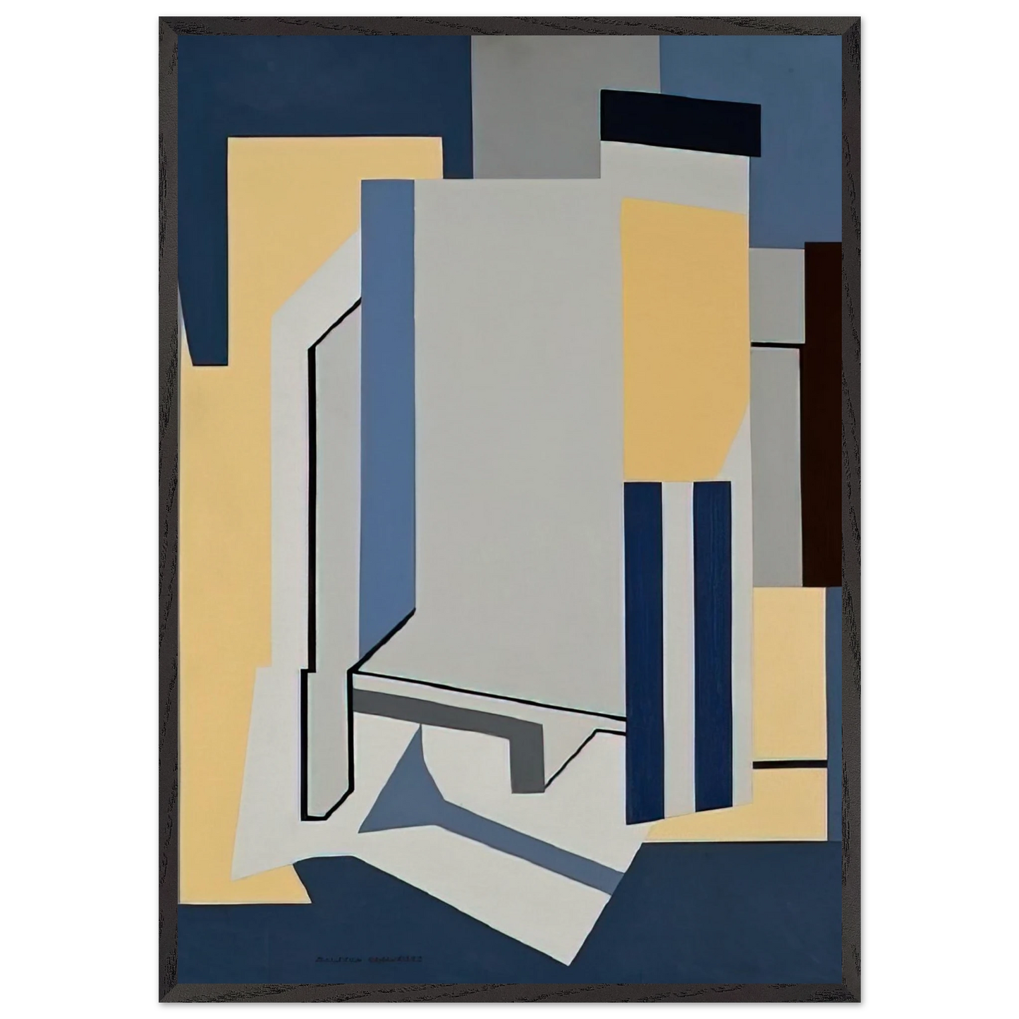 St Ann Street - 1954 - Ralston Crawford 70x100 cm / 28x40 inches Framed Art Print – Black Wooden Frame