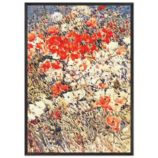 The island garden - Childe Hassam 70x100 cm / 28x40 inches Framed Art Print – Black Wooden Frame
