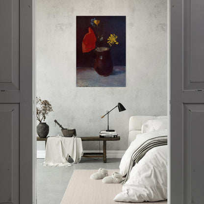 PITCHER OF FLOWERS - Odilon Redon Brushed Aluminum Print - 70x100 cm / 28x40 inches | Odilon Redon Aluminum Print | Odilon Redon Prints