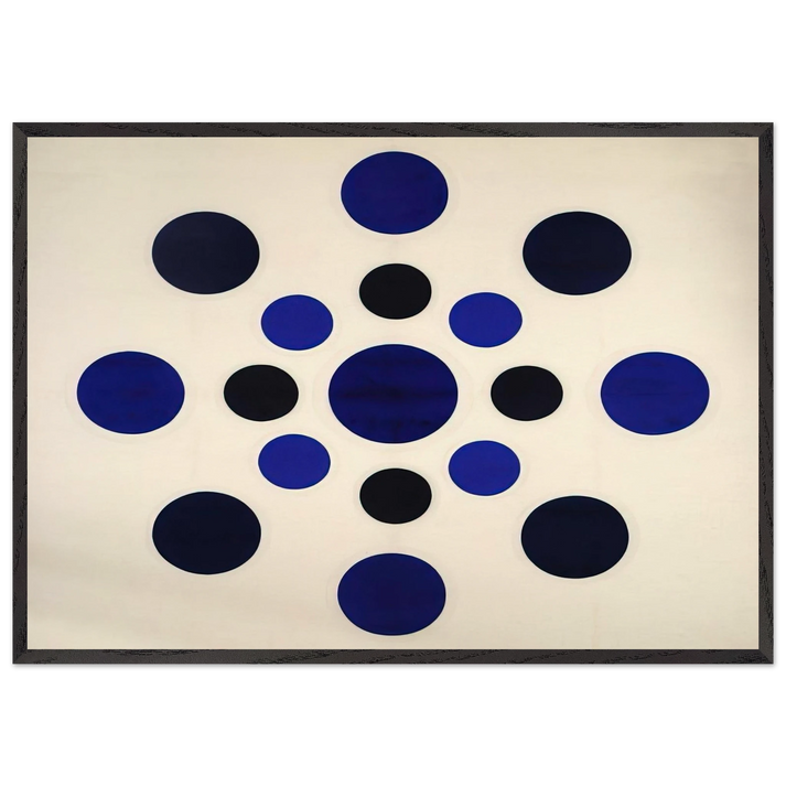 On Blue - 1963 - Thomas Downing 70x100 cm / 28x40 inches Framed Art Print – Black Wooden Frame