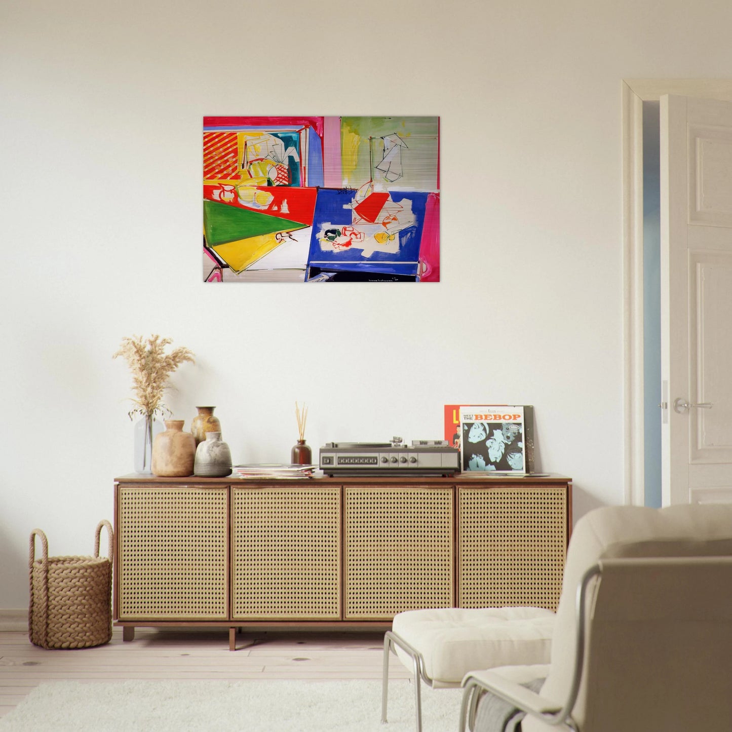 Magenta and Blue - Hans Hofmann Brushed Aluminum Print - 70x100 cm / 28x40 inches | Hans Hofmann Aluminum Print | Hans Hofmann Prints