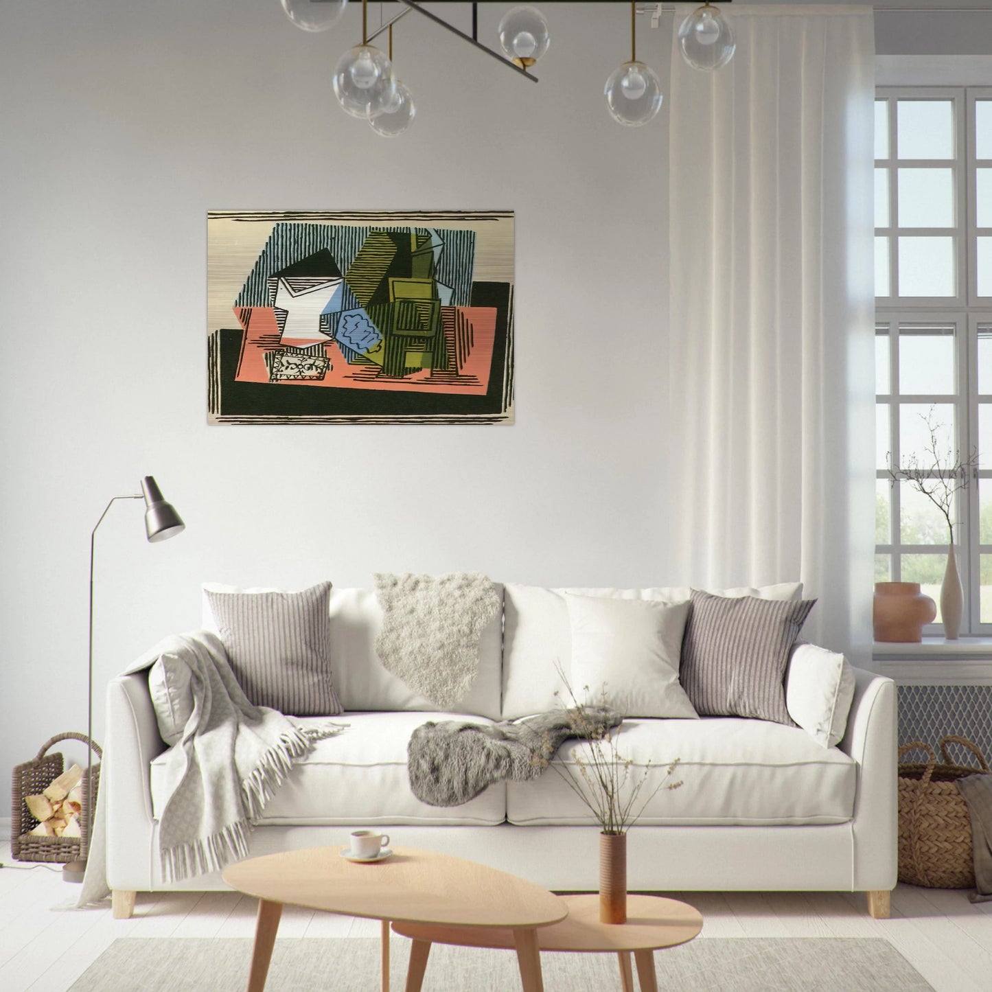 Glass, bottle, packet of tobacco - Pablo Picasso Brushed Aluminum Print - 70x100 cm / 28x40 inches | Pablo Picasso Aluminum Print | Pablo Picasso Prints