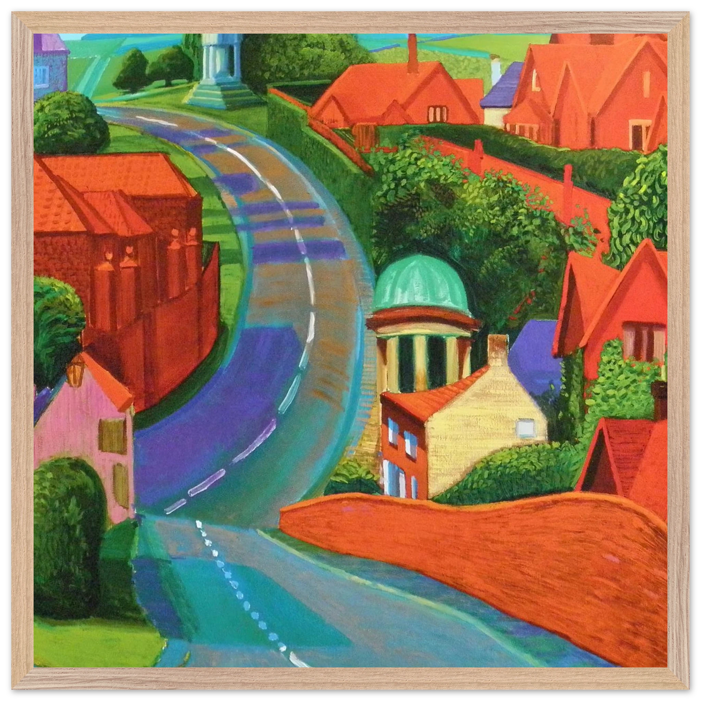 David Hockney - The Road to York Through Sledmere - 60x90 cm / 24x36 inches - Fine Art Poster-canvas - -