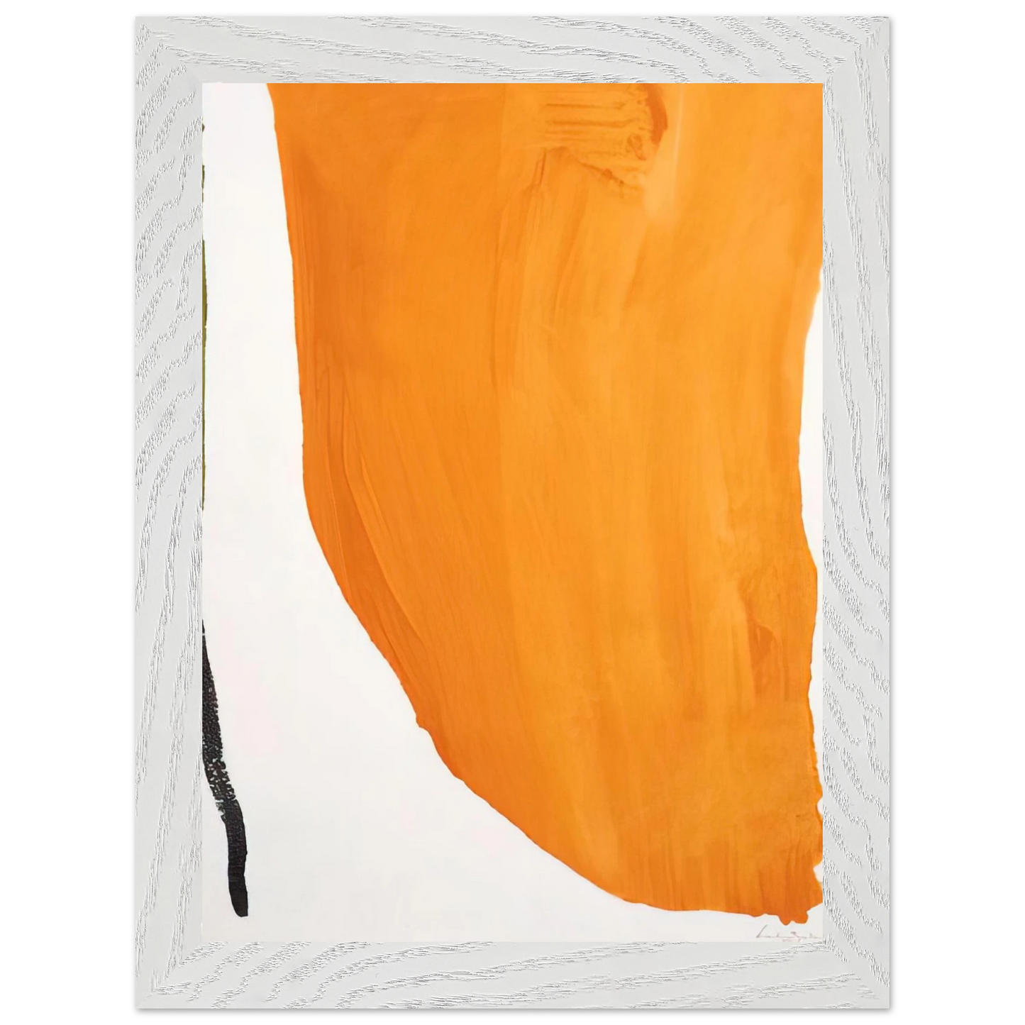 Helen Frankenthaler - Orange Downpour - 1970 Wall art - 45x60 cm / 18x24 inches - Premium Wooden Framed Poster With Fine Art Paper-canvas - Black frame