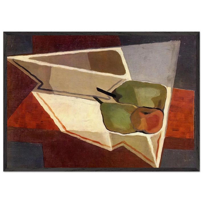 FRUIT WITH BOWL 1926 - Juan Gris 70x100 cm / 28x40 inches Framed Art Print – Black Wooden Frame