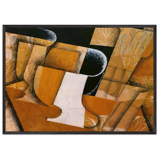 THE GLASS THE FRUIT BOWL 1914 - Juan Gris 70x100 cm / 28x40 inches Framed Art Print – Black Wooden Frame