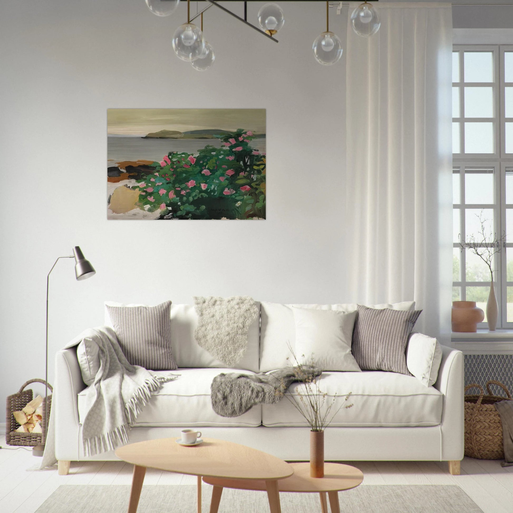 WILD ROSES 1961 - Fairfield Porter Brushed Aluminum Print - 70x100 cm / 28x40 inches | Fairfield Porter Aluminum Print | Fairfield Porter Prints