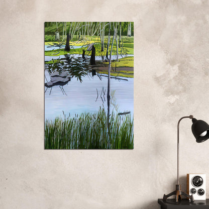 Joanna's Marsh - 2000 - Neil Welliver Brushed Aluminum Print - 70x100 cm / 28x40 inches | Neil Welliver Aluminum Print | Neil Welliver Prints