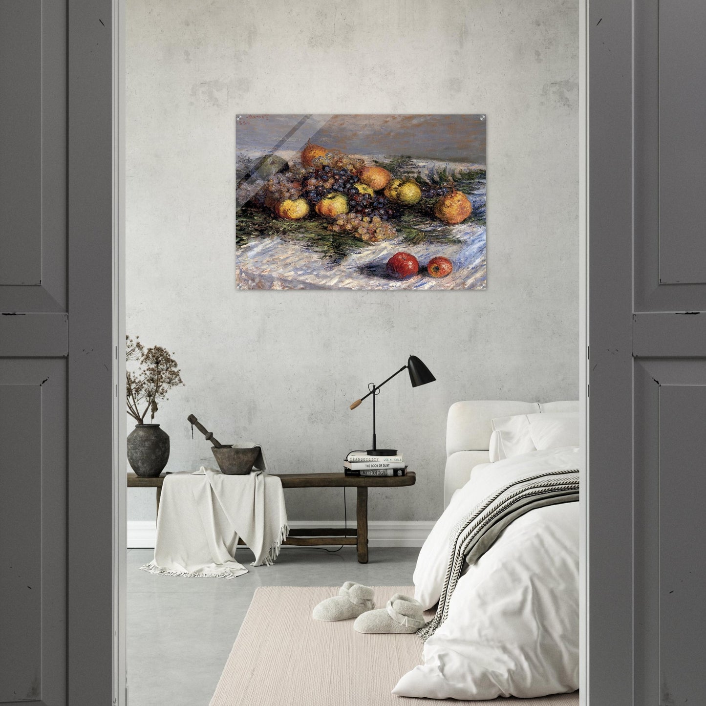 Still Life with Pears and Grapes - claude monet Acrylic Print - 70x100 cm / 28x40″ inches