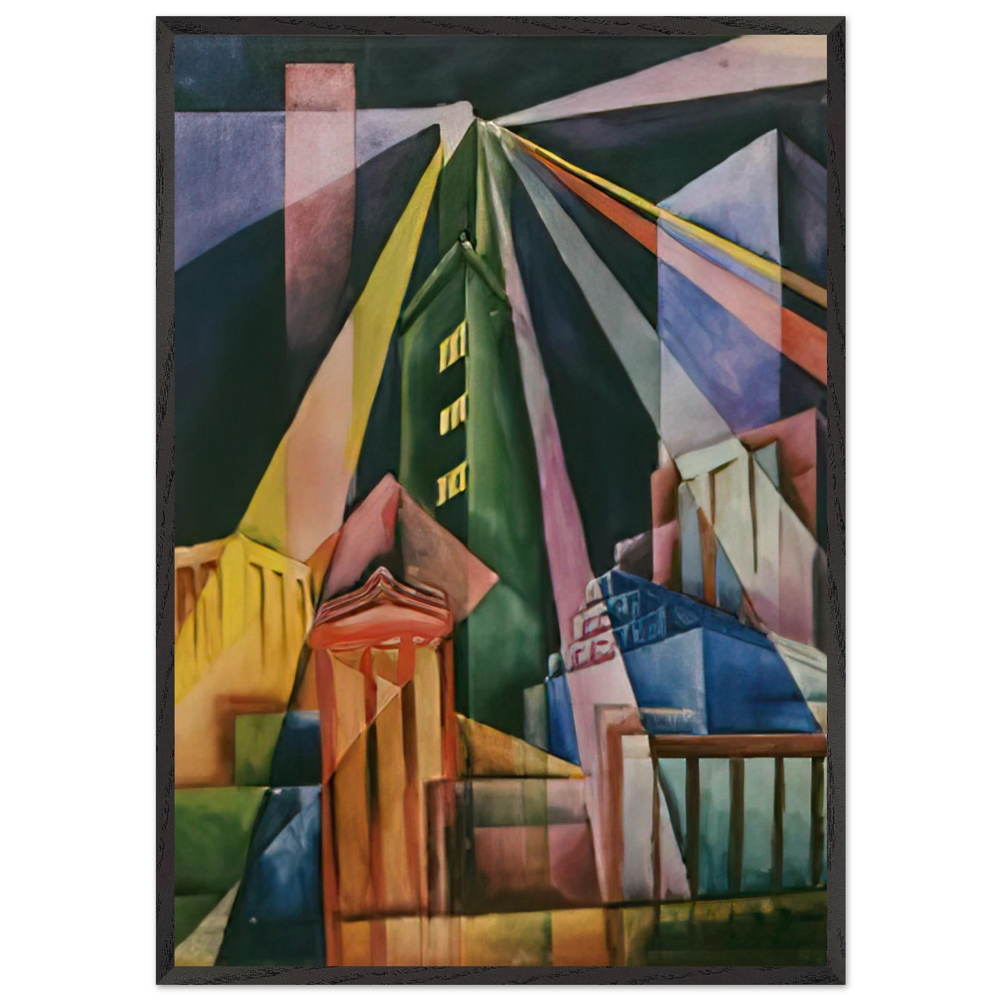 Perspectives N2 - Konrad Zuse 70x100 cm / 28x40 inches Framed Art Print – Black Wooden Frame