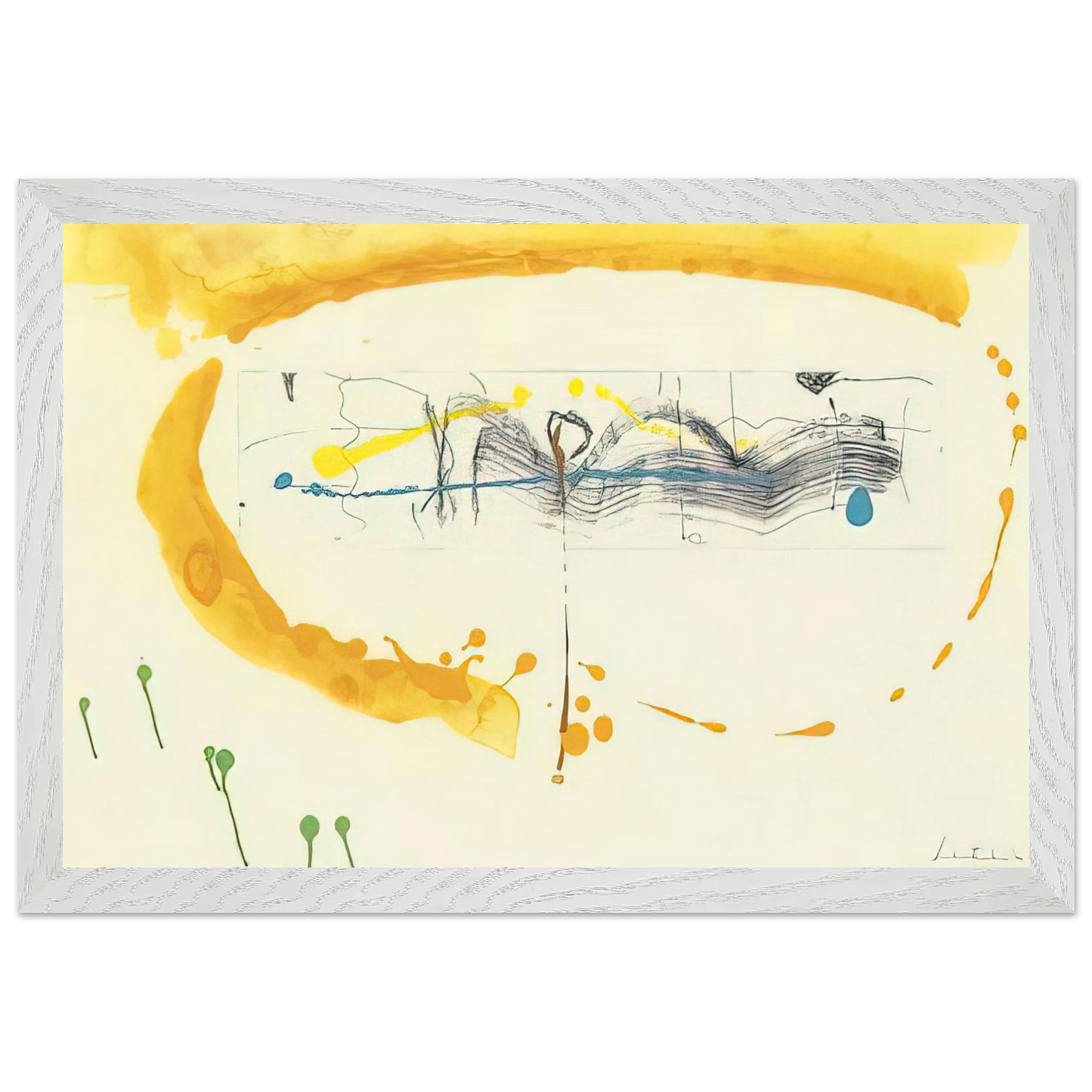 Helen Frankenthaler - Making Music - 2000 Wall art - 30x40 cm / 12x16 inches - Premium Wooden Framed Poster With Fine Art Paper-canvas - Black frame