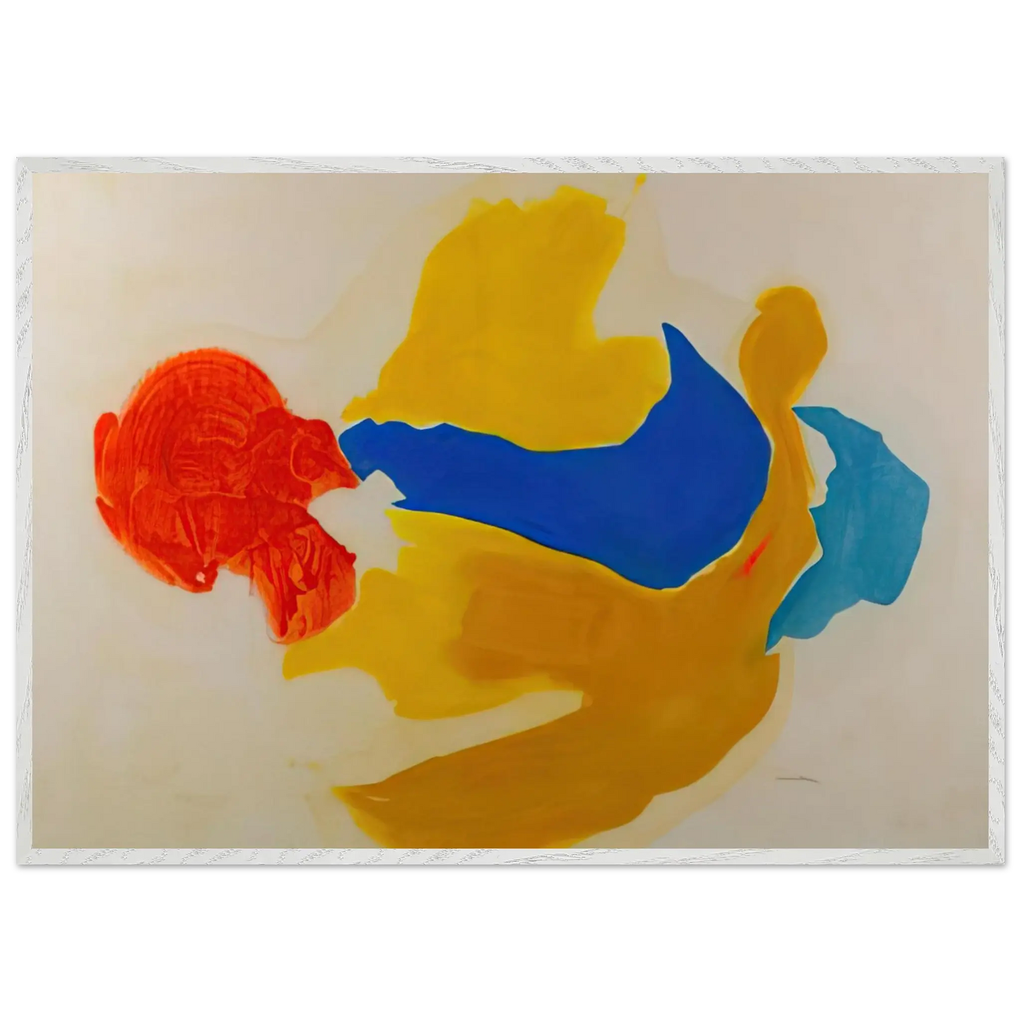 Helen Frankenthaler - Blue Jay - 1963  United States Wall art - 60x80 cm / 24x32 Inches - Premium Wooden Framed Poster With Fine Art Paper - Wood frame