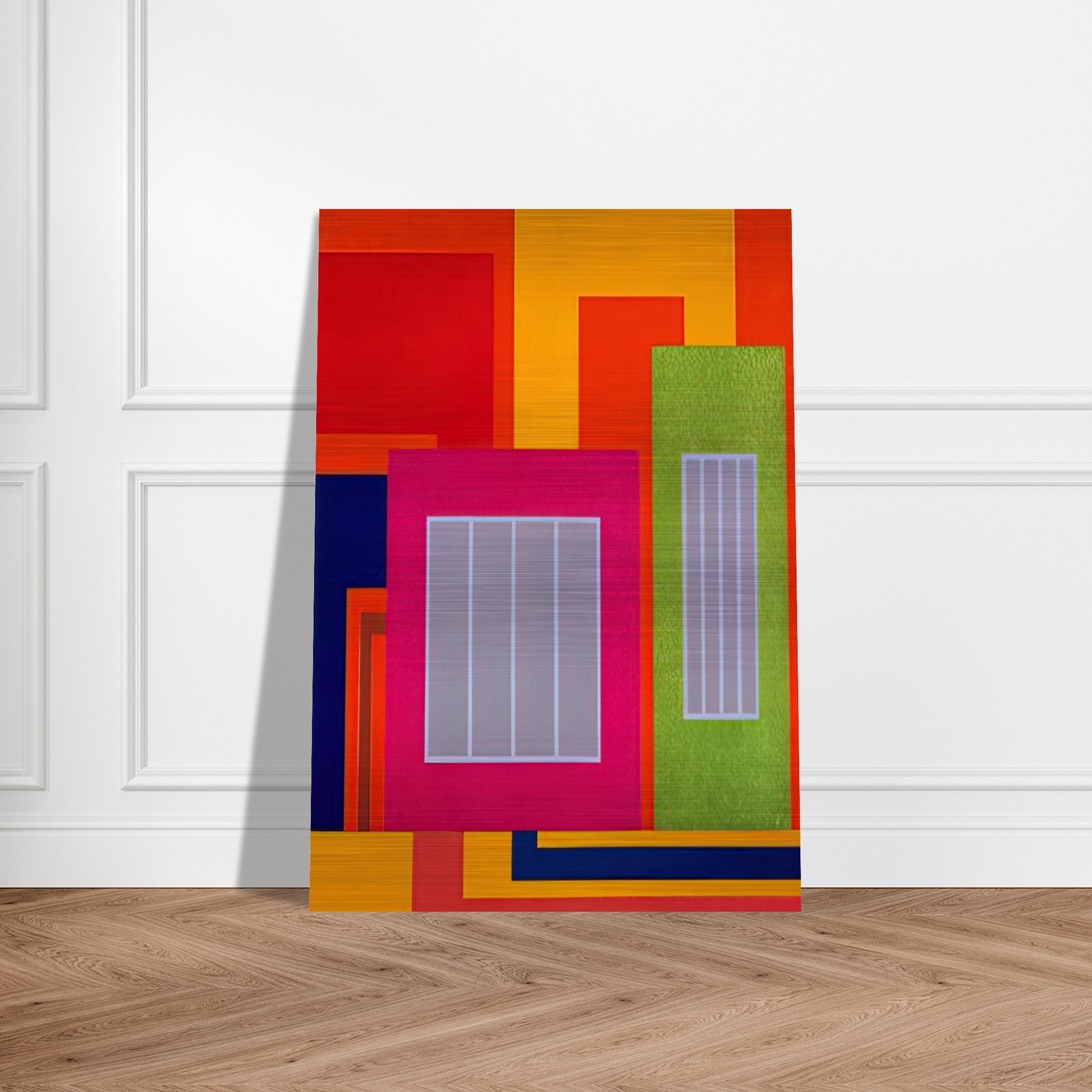 Joy Pop - 1998 - Peter Halley Brushed Aluminum Print - 70x100 cm / 28x40 inches | Peter Halley Aluminum Print | Peter Halley Prints