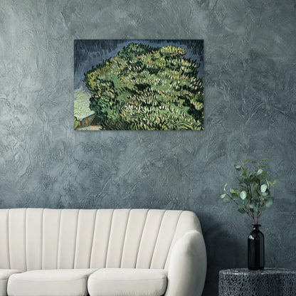 Chestnut Trees in Blossom - Vincent van Gogh Brushed Aluminum Print - 70x100 cm / 28x40 inches | Vincent van Gogh Aluminum Print | Vincent van Gogh Prints