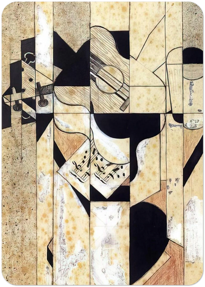 GUITAR AND GLASS 1912 By Juan Gris Pack of 10 Post Cards | Juan Gris Post Cards | A6 (10.5 x 14.8 cm) - 4.1 x 5.8 inches