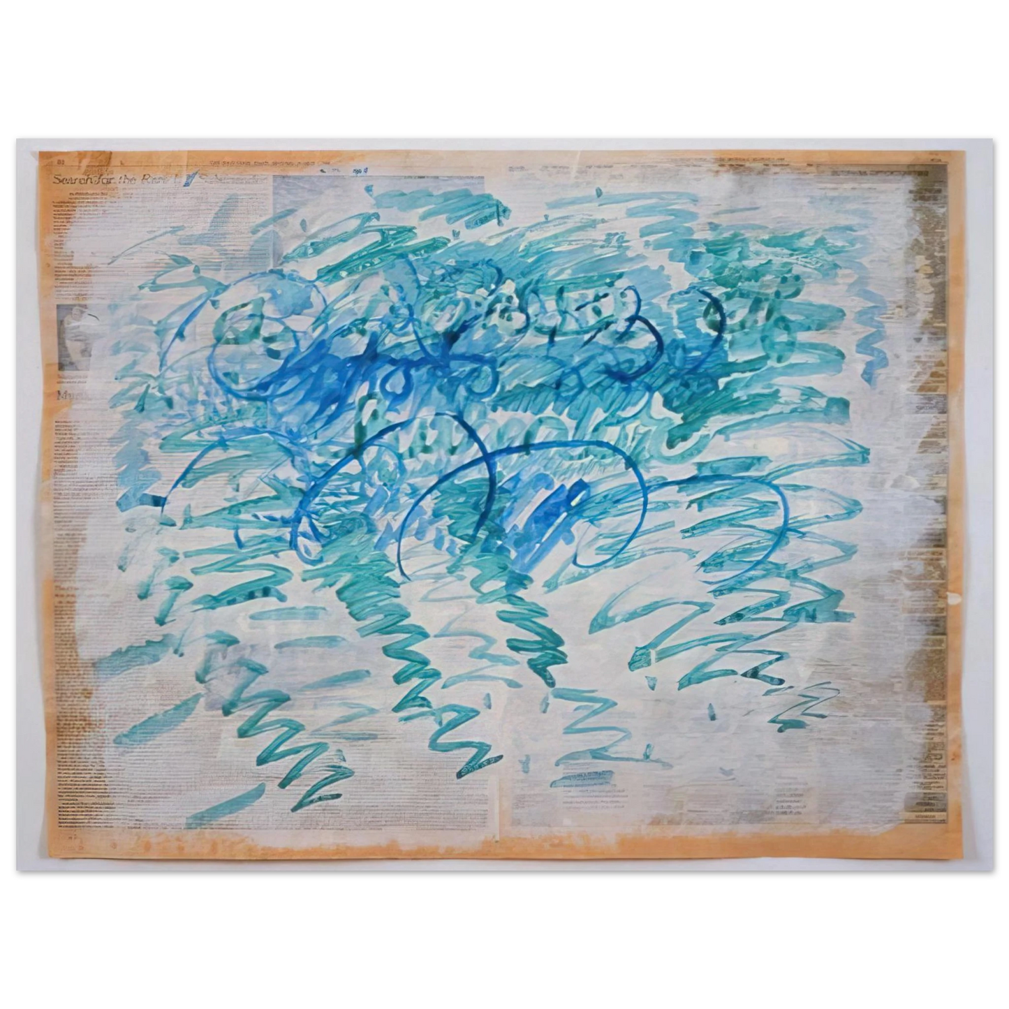 Paul Thek - Untitled Blue Zig-Zags - 1988  75x100 cm / 30x40inches Fine Art Poster