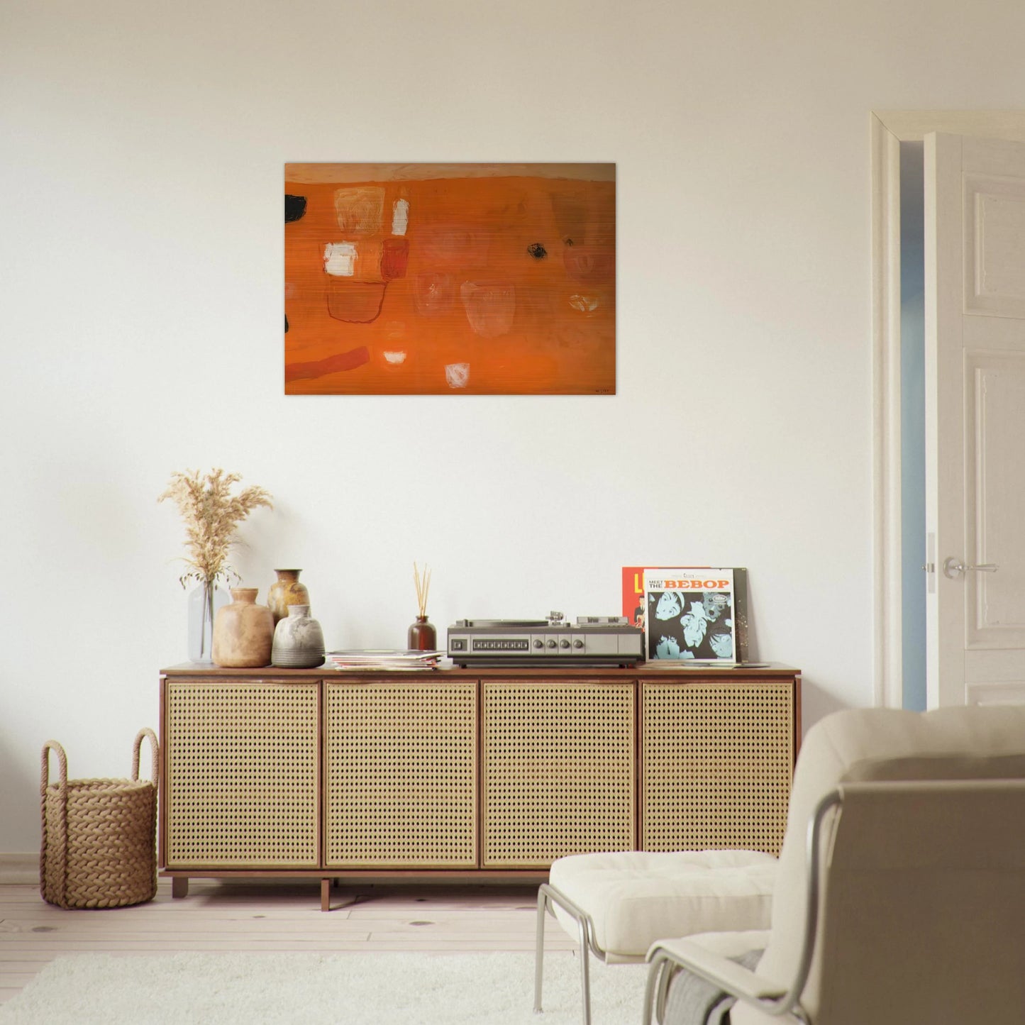 Orange and Red - 1957 - William Scott Brushed Aluminum Print - 70x100 cm / 28x40 inches | William Scott Aluminum Print | William Scott Prints