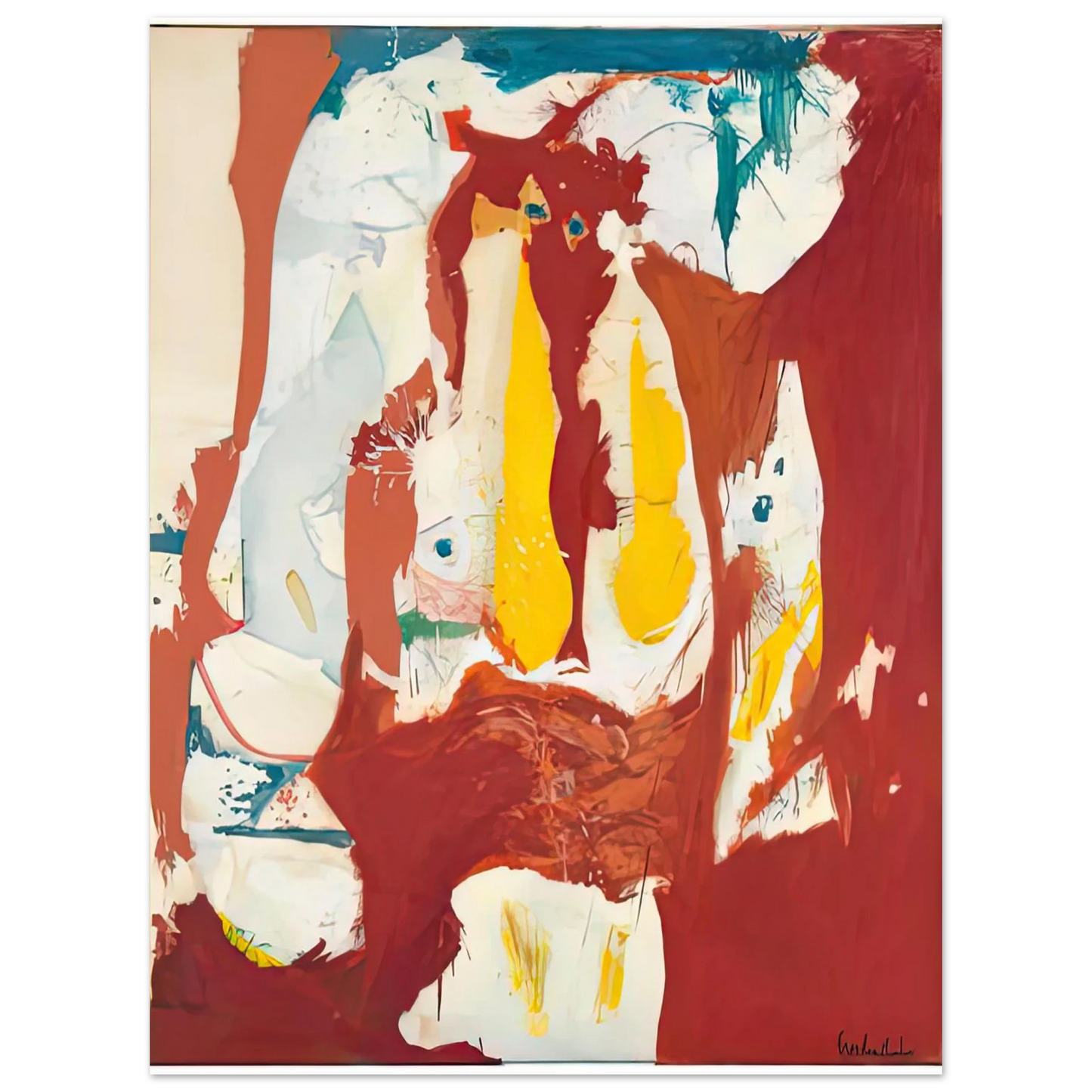 Helen Frankenthaler - The Red Sea, 1959- Wall Art - 21x29.7 cm / 8x12" - Fine Art Poster-canvas - -
