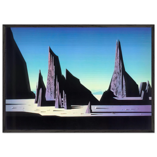 Desert Rocks - Eyvind Earle 70x100 cm / 28x40 inches Framed Art Print – Black Wooden Frame